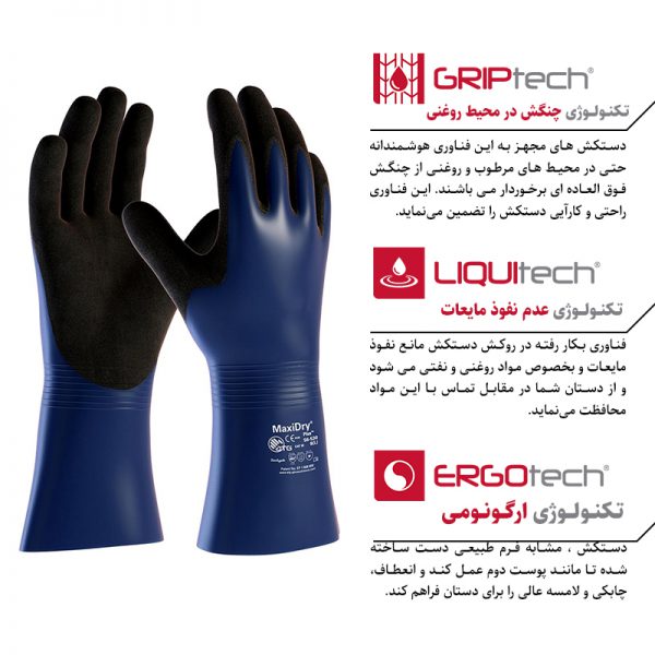 دستکش ضد حلال مکسی درای پلاس MaxiDry Plus 56-530